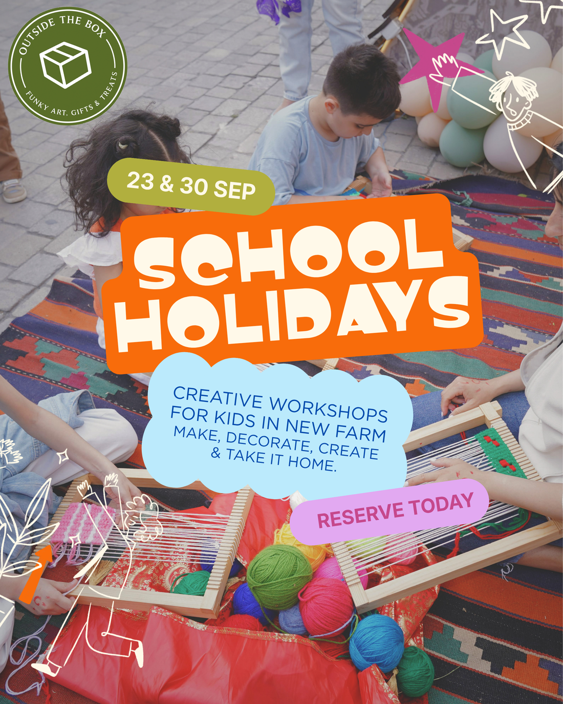 School Holidays, But Make It Creative ✨Two colourful workshops. Plenty of creativity. Very limited spots.