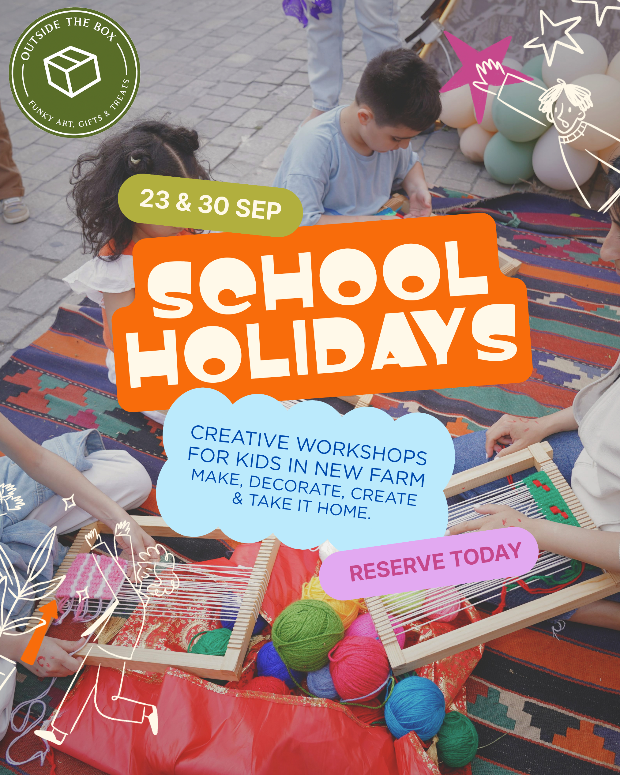 School Holidays, But Make It Creative ✨Two colourful workshops. Plenty of creativity. Very limited spots.