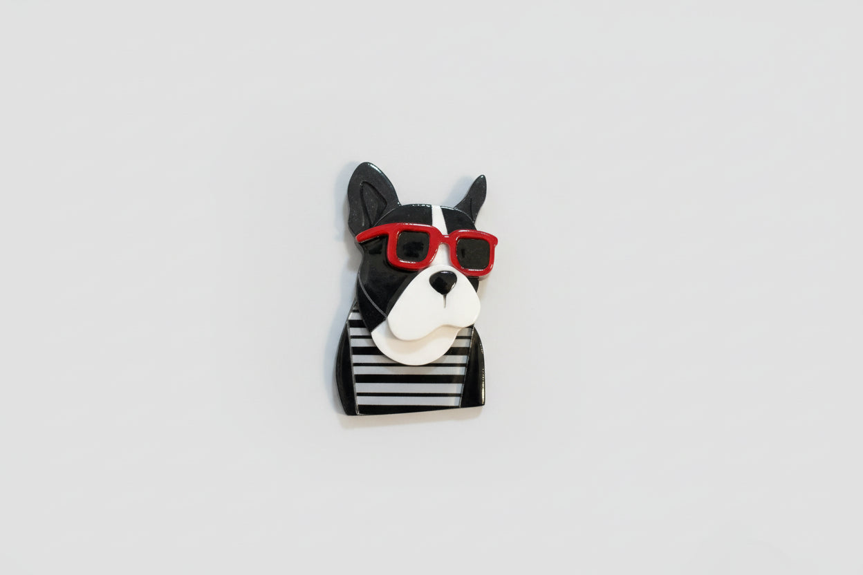 Acrylic Bulldog Brooch