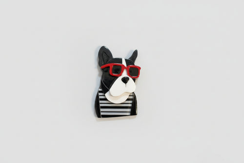 Acrylic Bulldog Brooch