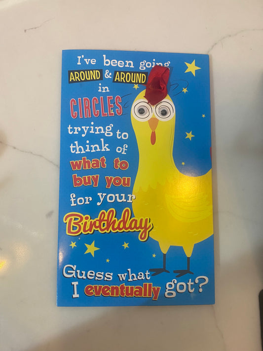 Birthday chicken greeting card