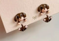 Dachshund hypoallergenic stud earrings
