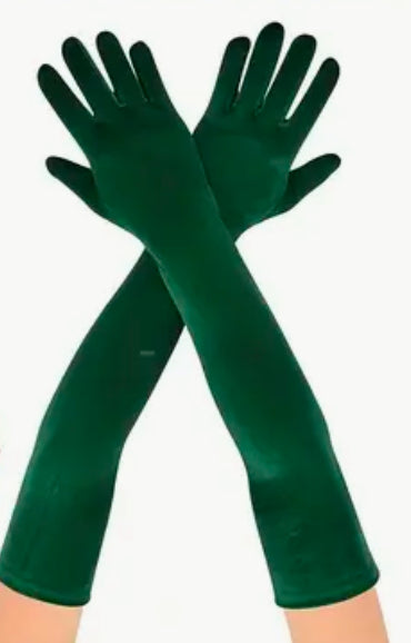 Green long gloves