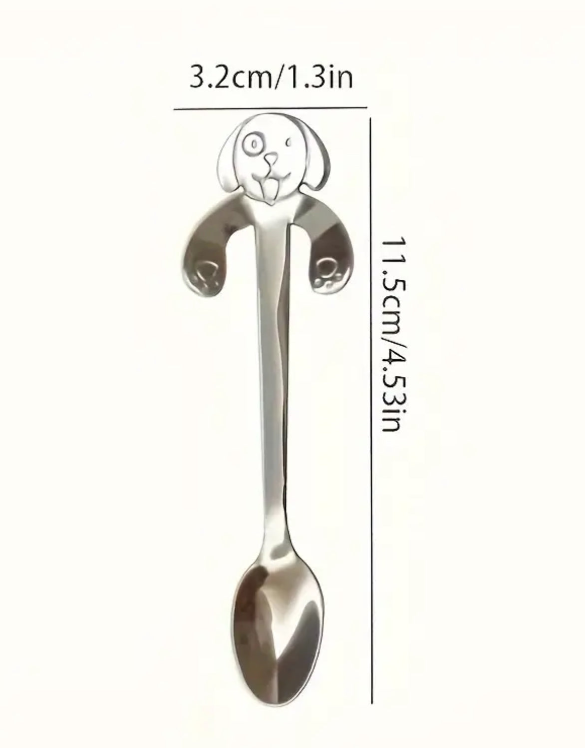 Cuillère à café pour chien (acier inoxydable)