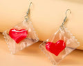 Heart in Plastic Bags Earrings