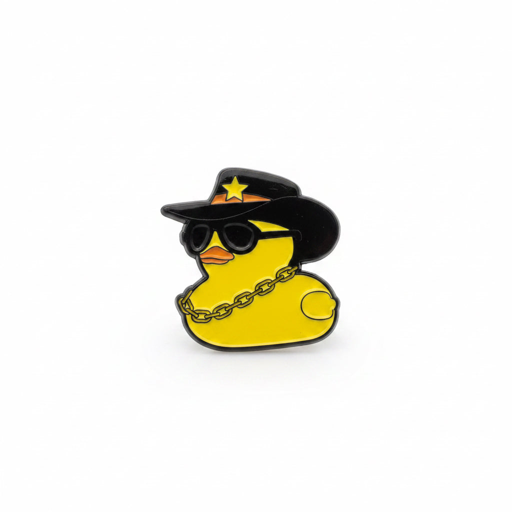 Cowboy Rubber Duck Brooch with chain