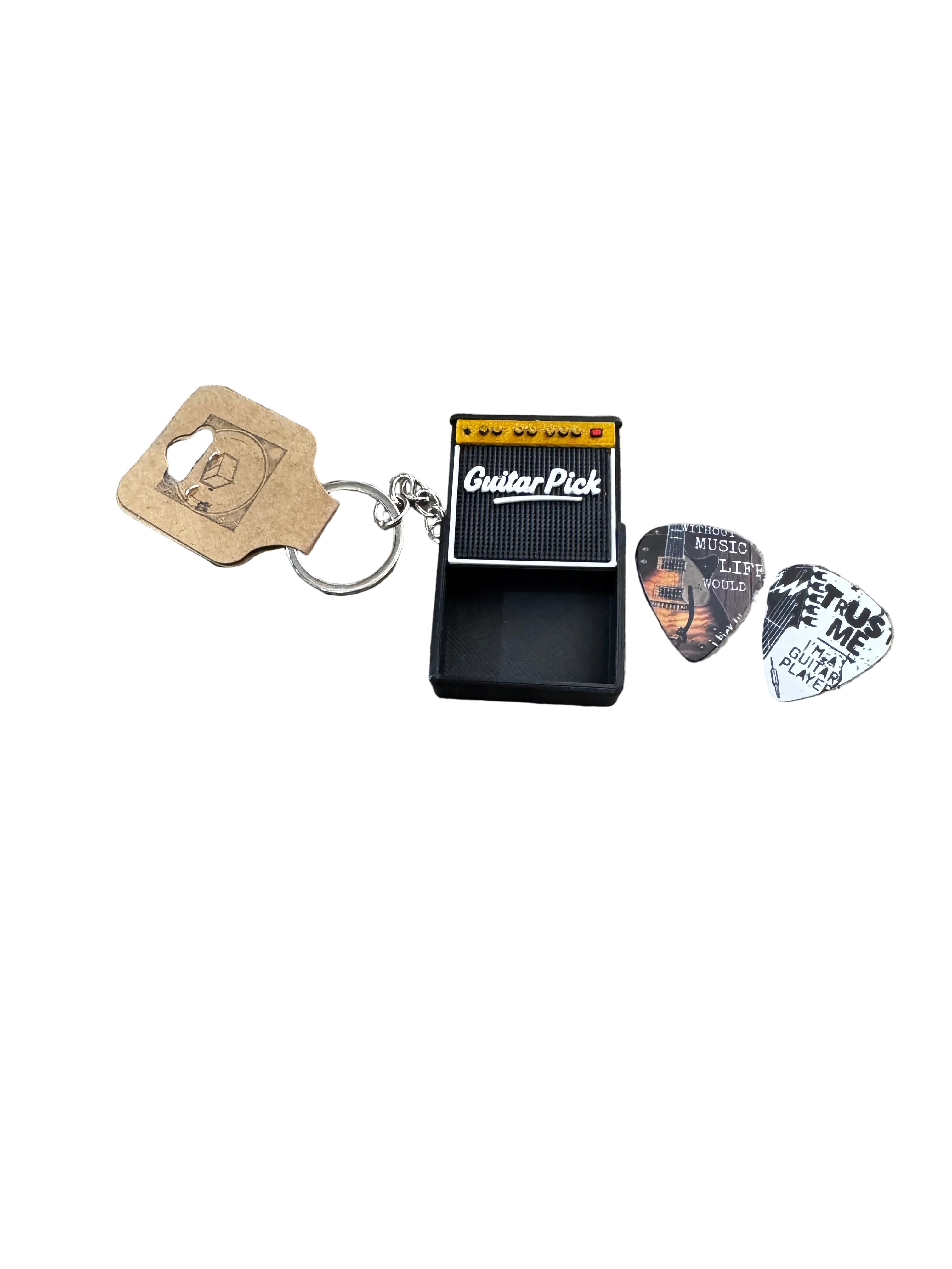 Guitar Pick Storage Keychain
