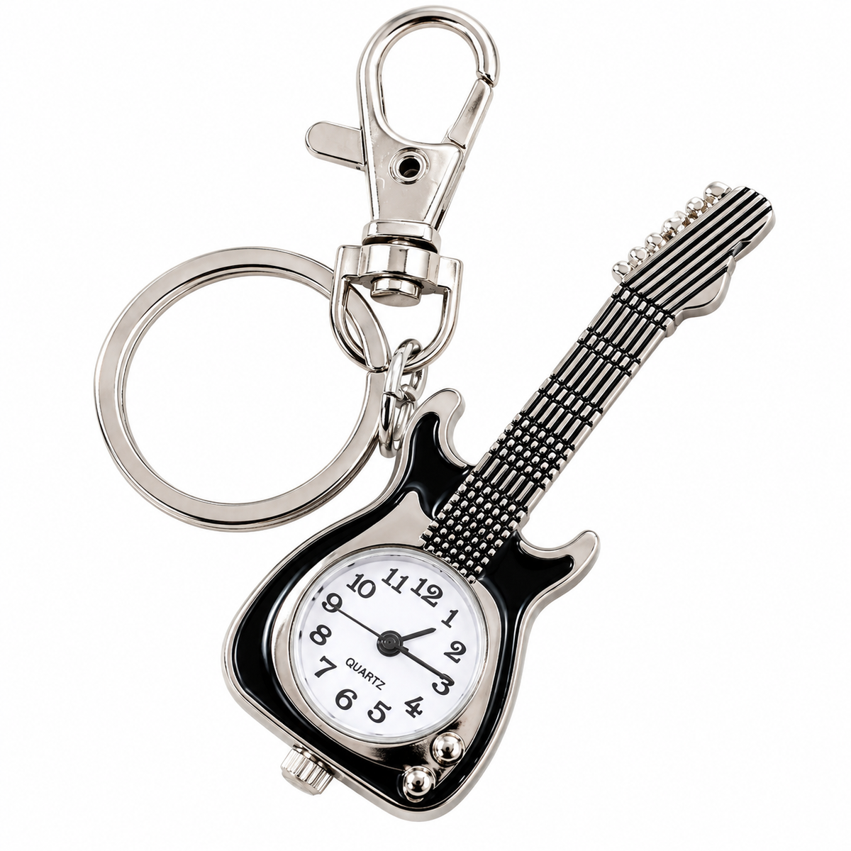 Guitar watch keychain ( Silver tone)