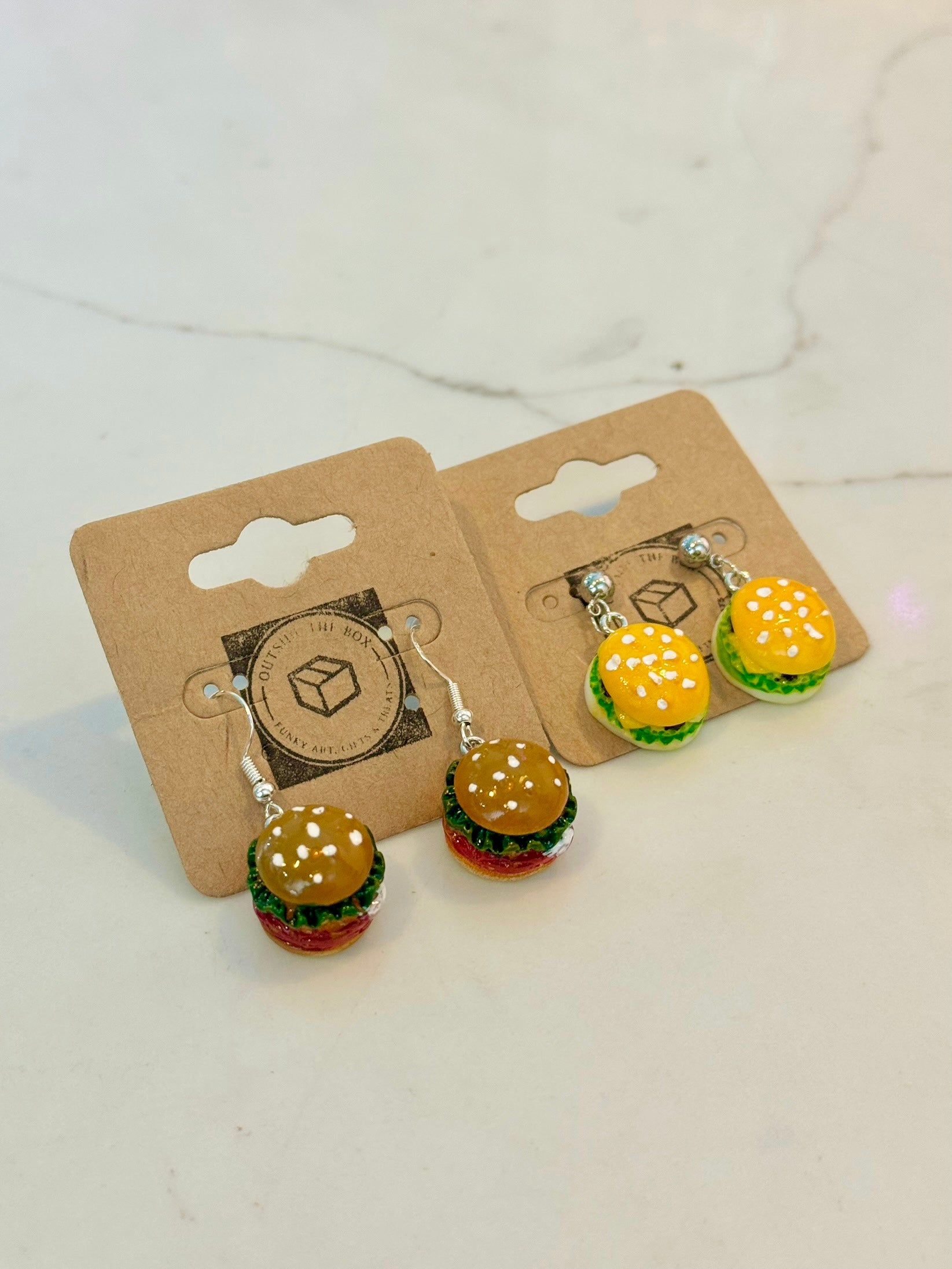 Burger sterling silver earrings