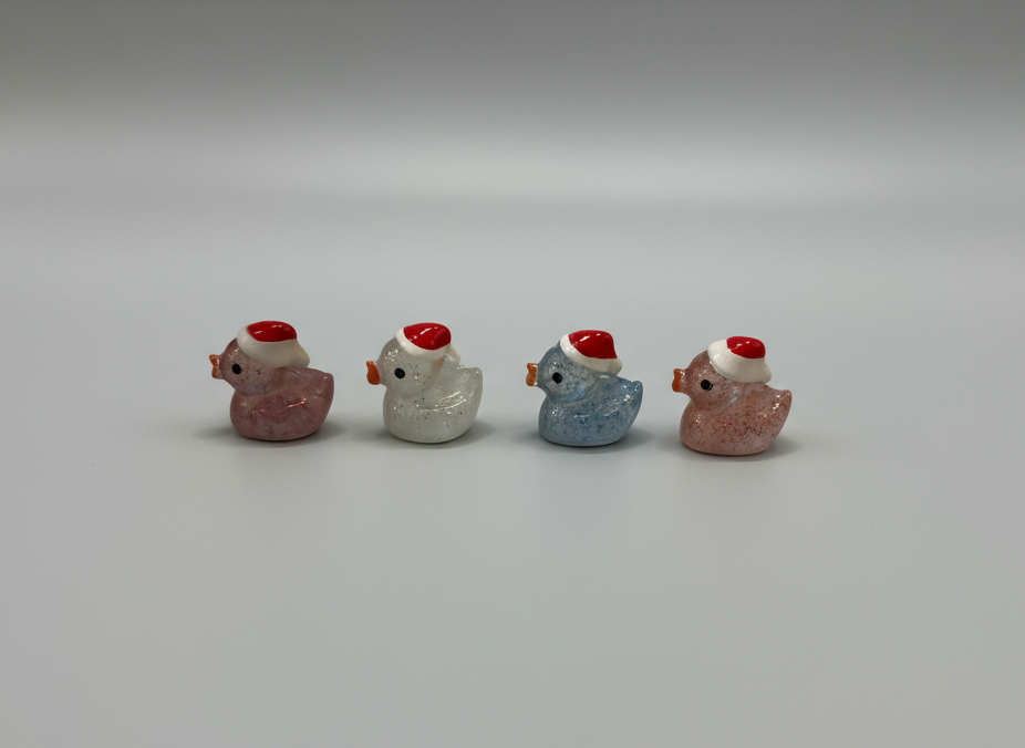 Xmas hat miniature sparkly ducks - glows in dark