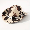 Cow Print Western Cowboy Hat – Brown & White