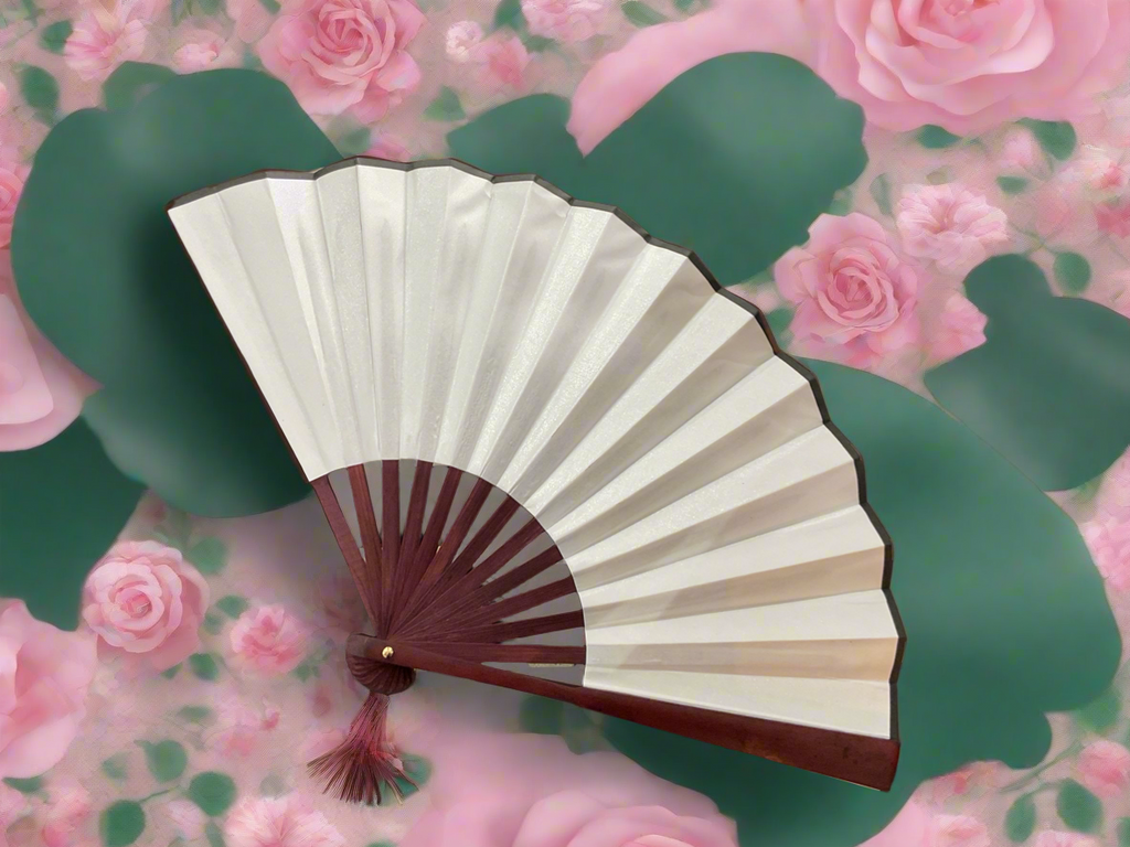 Éventail pliant blanc