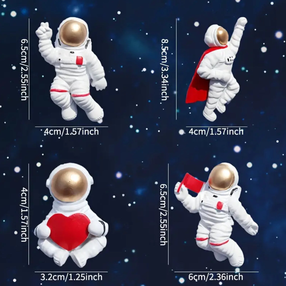 Aimant de réfrigérateur astronaute (4 options)