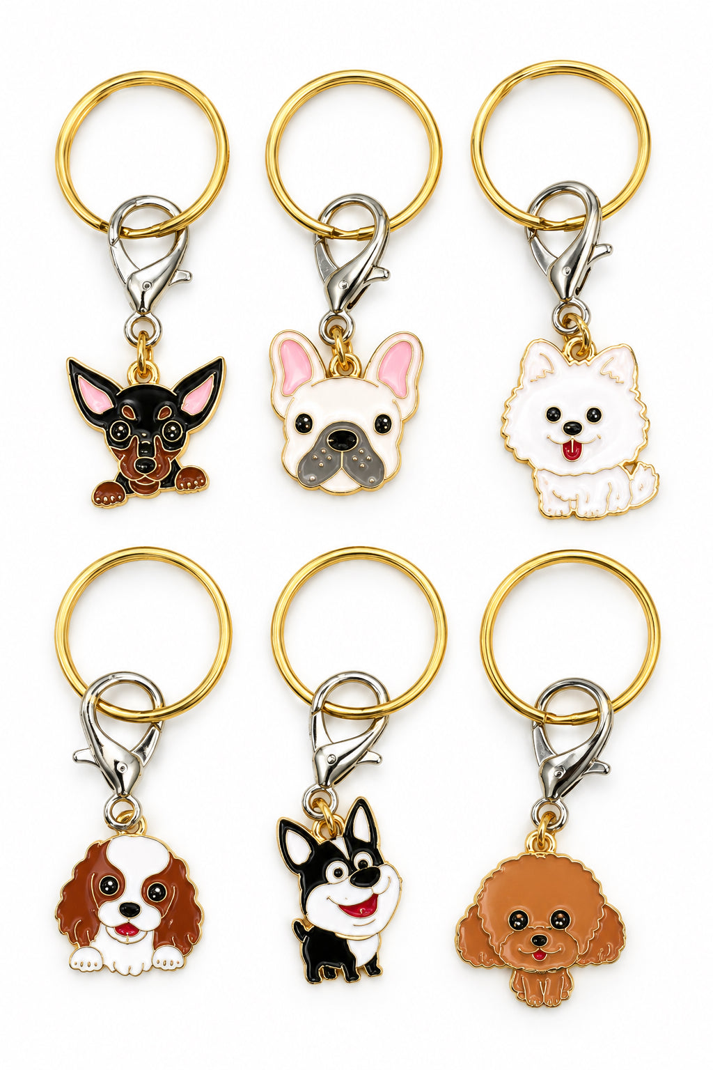 Varied Dog Breeds Keyring bag charm