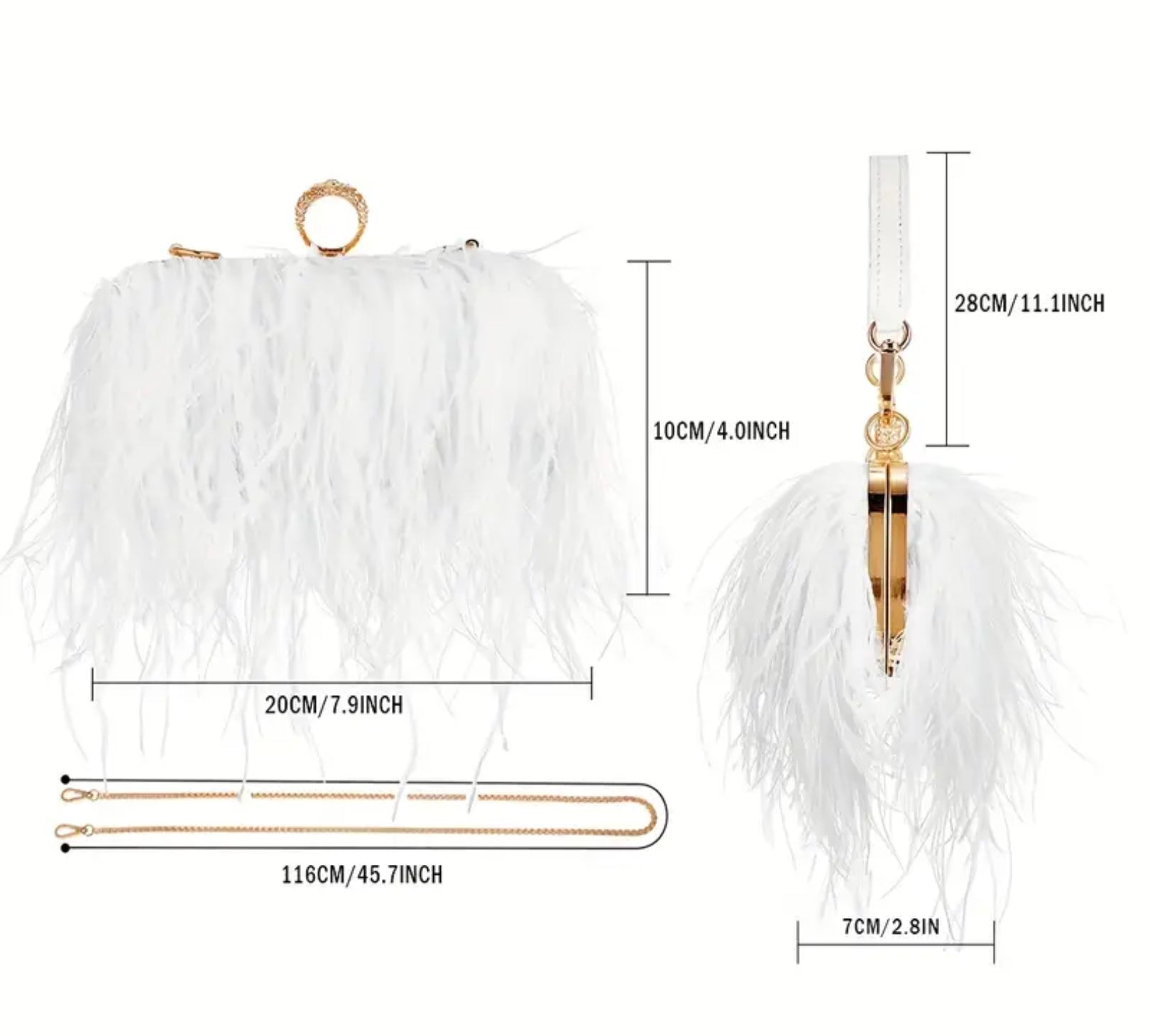 Black Ostrich Feather Bag