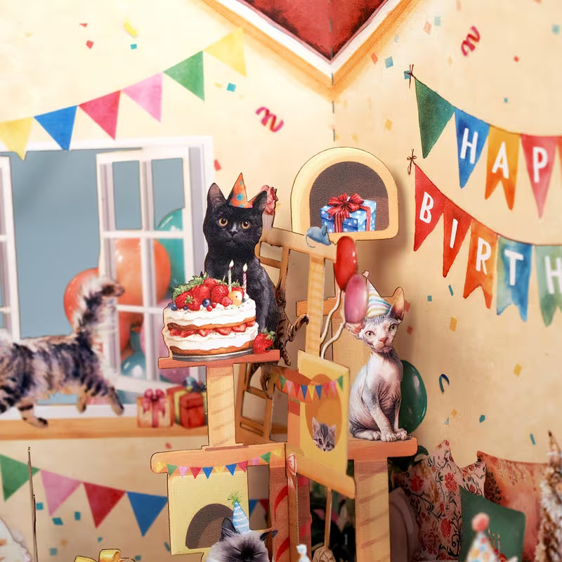 Birthday Cat Greeting Card