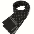 Écharpe à carreaux noire et grise