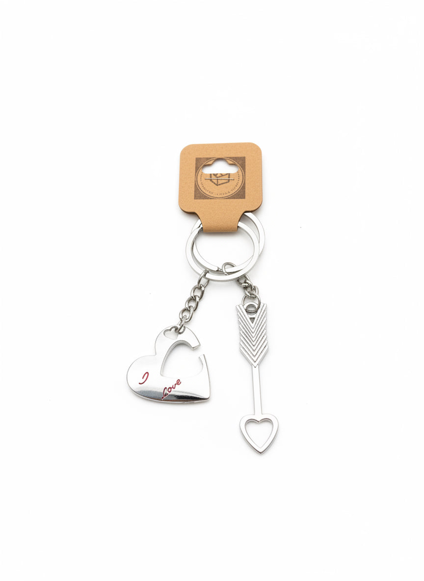 Heart and Arrow keyring set