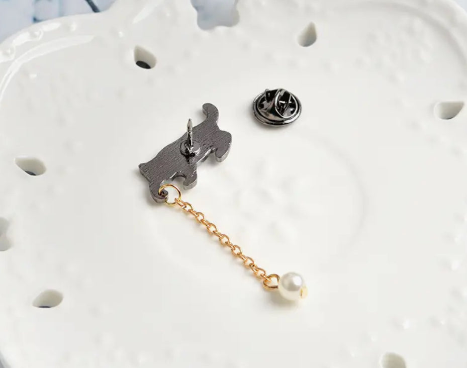 Cat  Chasing Ball Brooch