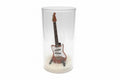 Miniature handmade wooden guitar in display box