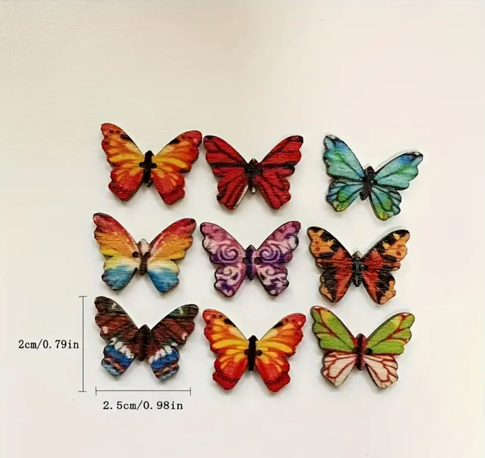Bouton papillon en bois