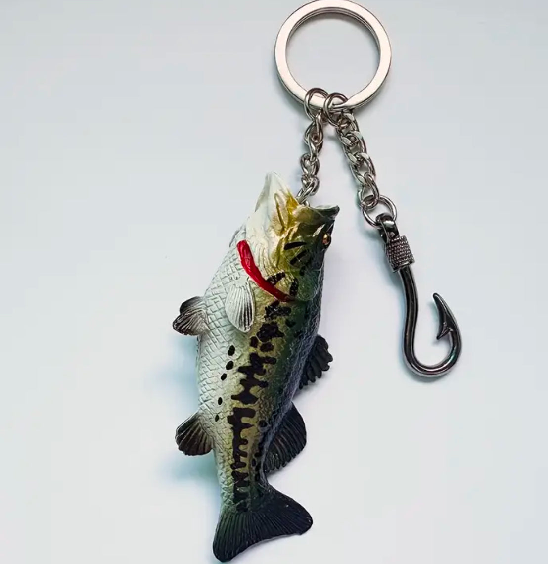 Fish and Hook Keychain