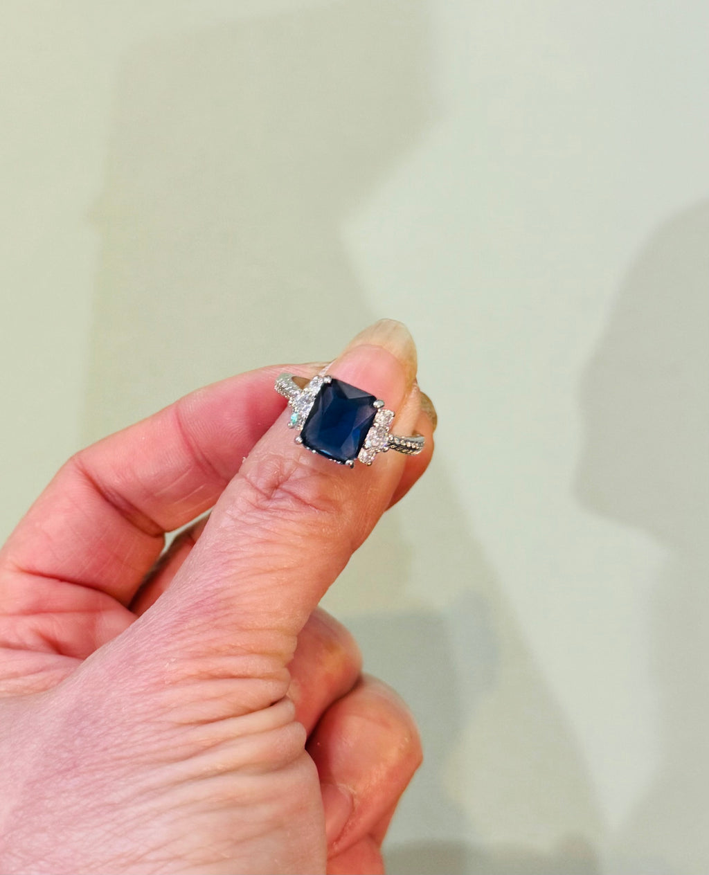 Blue Zirconia Sterling Silver Ring