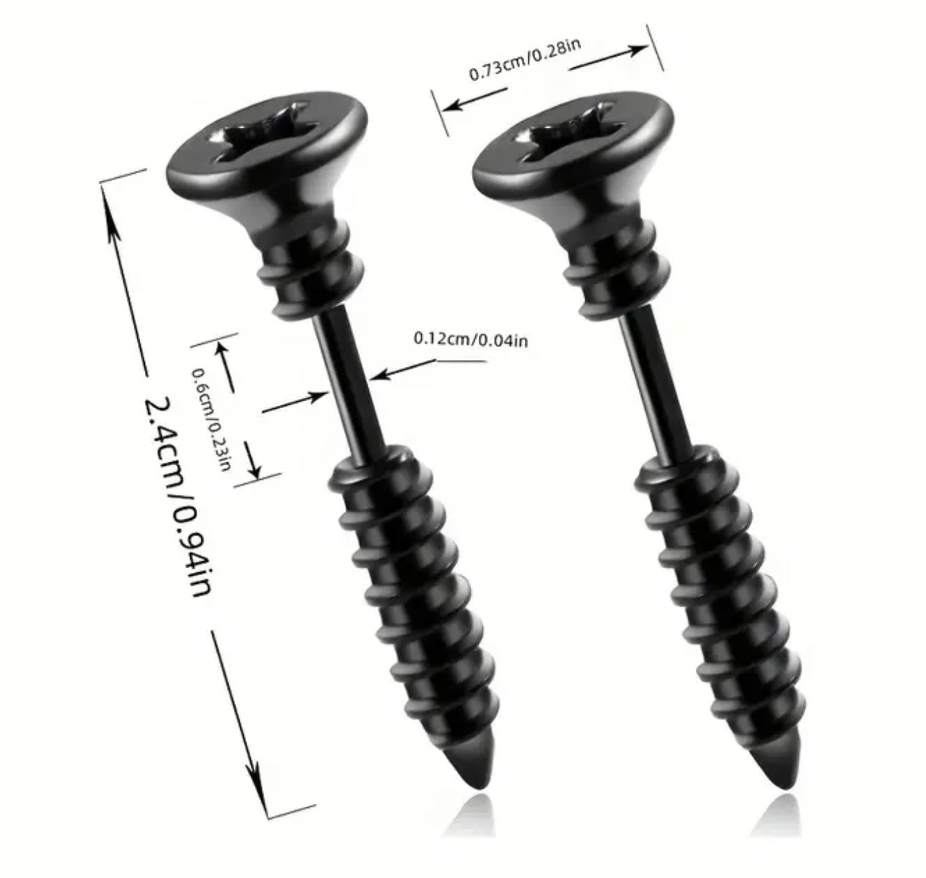 Boucles d'oreilles à vis en acier inoxydable