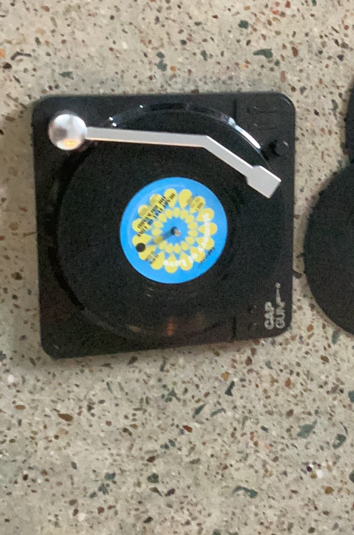 Vinyl Record player with 6 coasters set