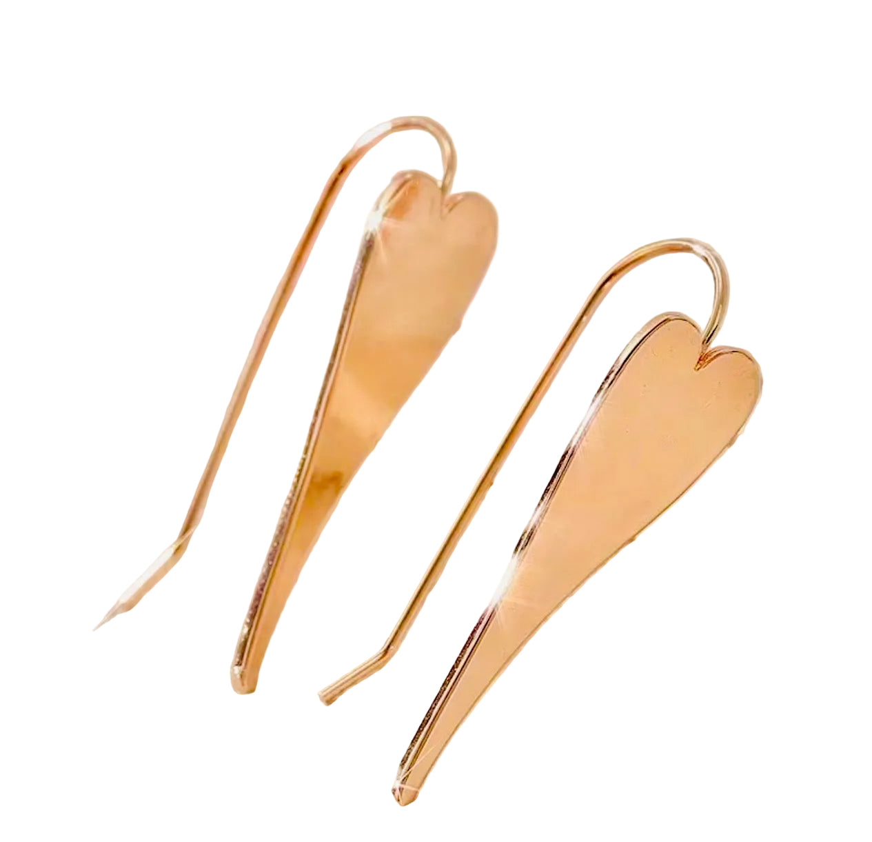 Copper Heart Earrings