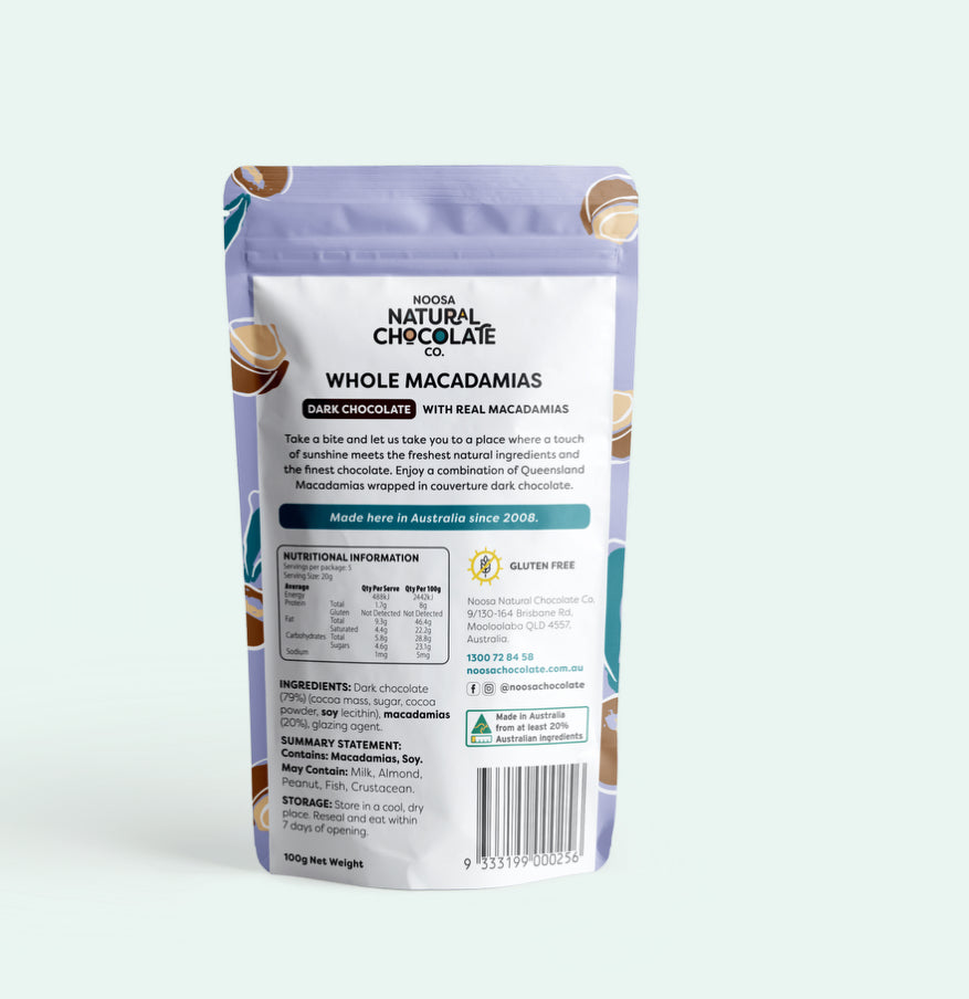 Chocolat noir et noix de macadamia 100 g