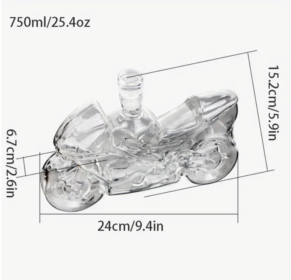 Bouteille en verre pour moto