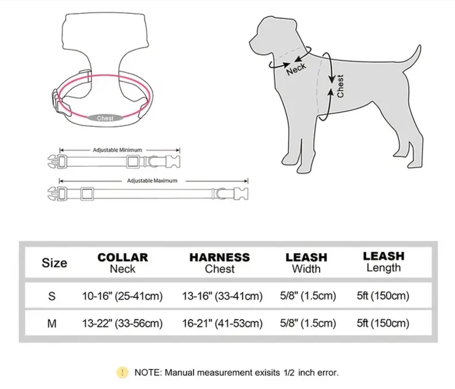 Set: Pink corduroy collar, leash & harness