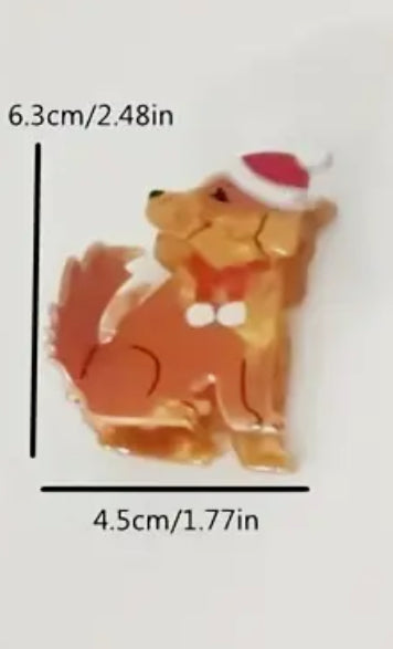 Christmas Dog Claw Hair Clip
