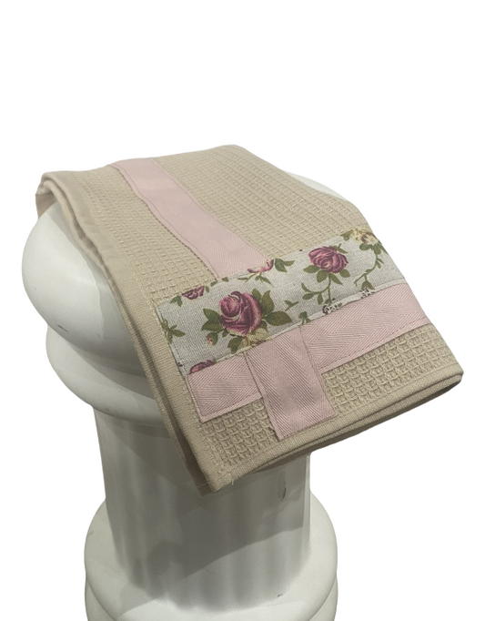 100% Cotton Tea Towel with Rose details