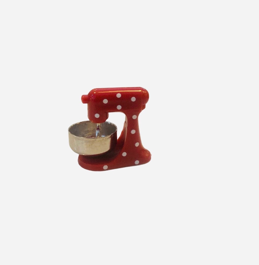 Red Miniature white polka dot mixer