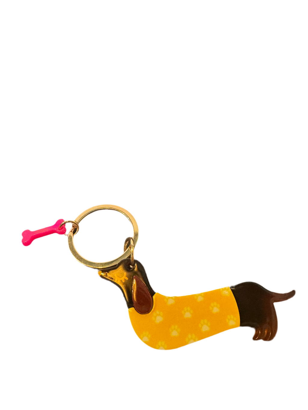 Dachshund with Bone Keyring