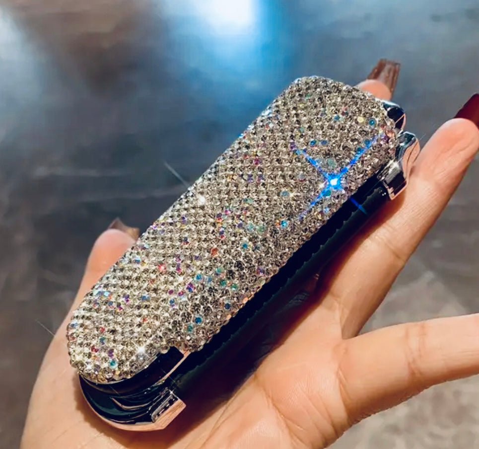 Pinceau compact à strass avec miroir