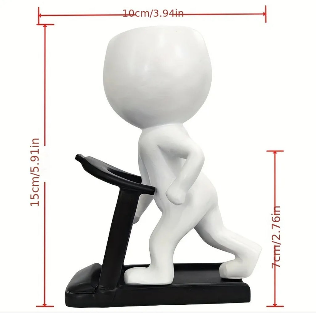 Pot de fleurs pour joggeur sur tapis roulant