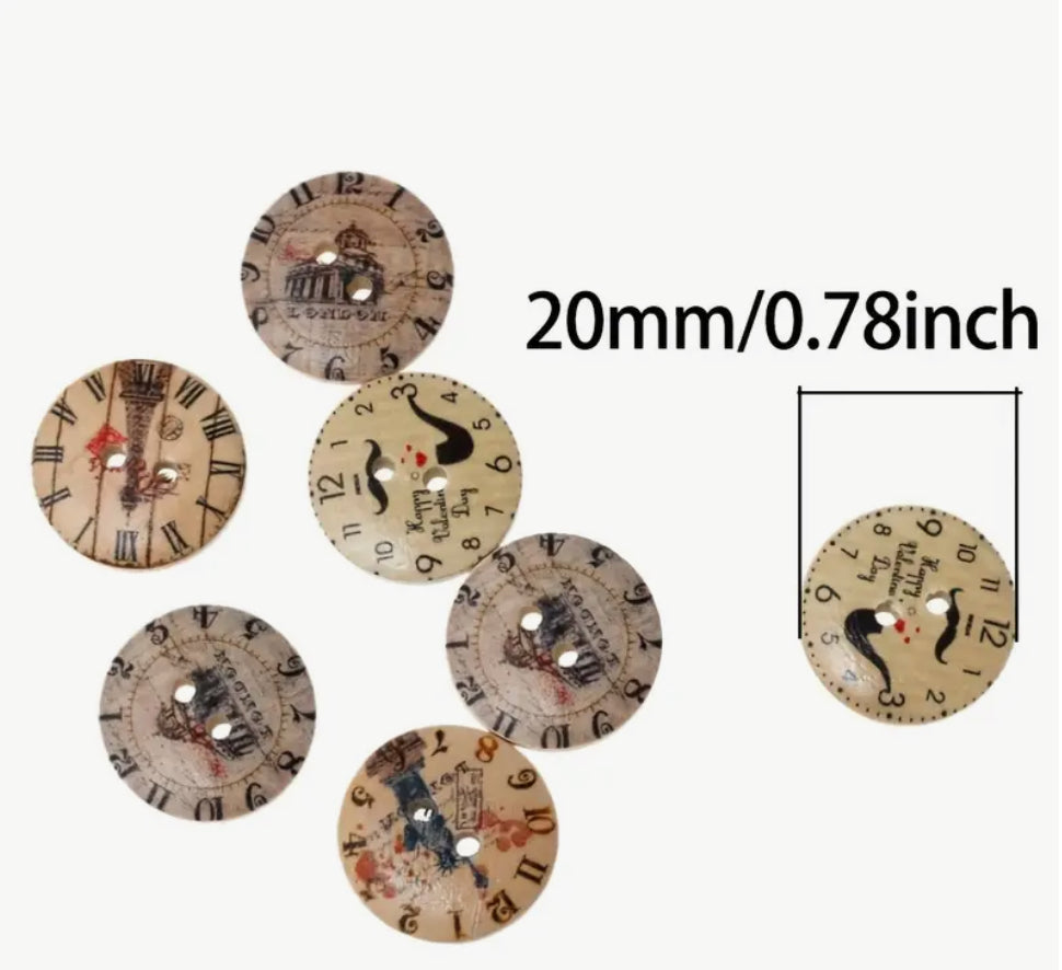 Bouton d'horloge en bois