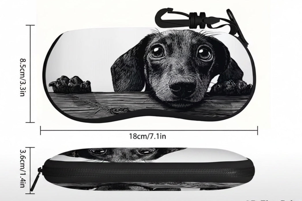 Peeking Dachshund Glasses Case