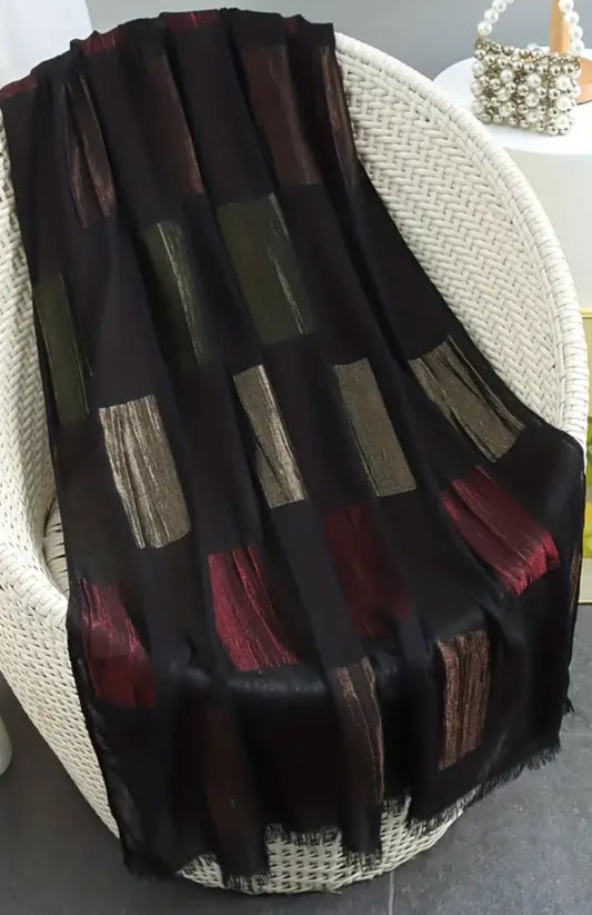 Evening black and red scarf