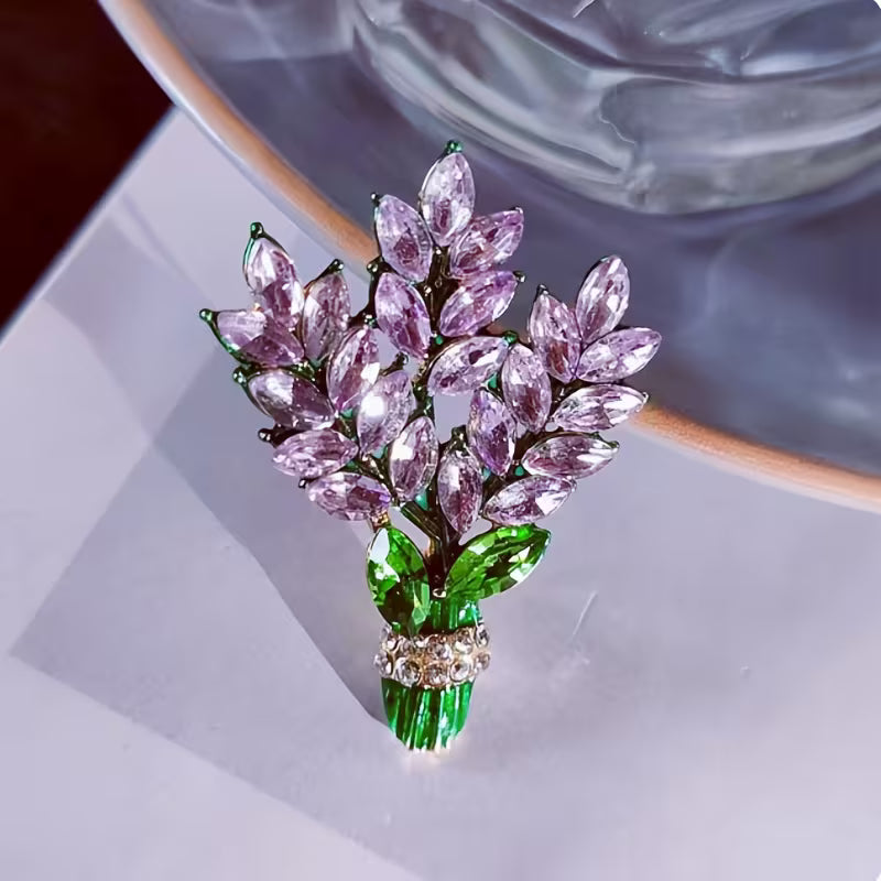 Purple Lavender Zirconia Brooch