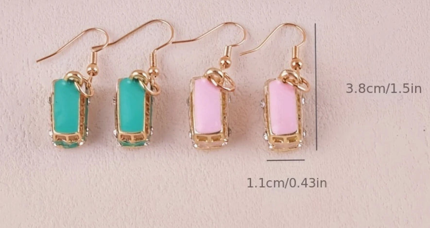 Mini Bus earrings (Sterling Silver Hooks)