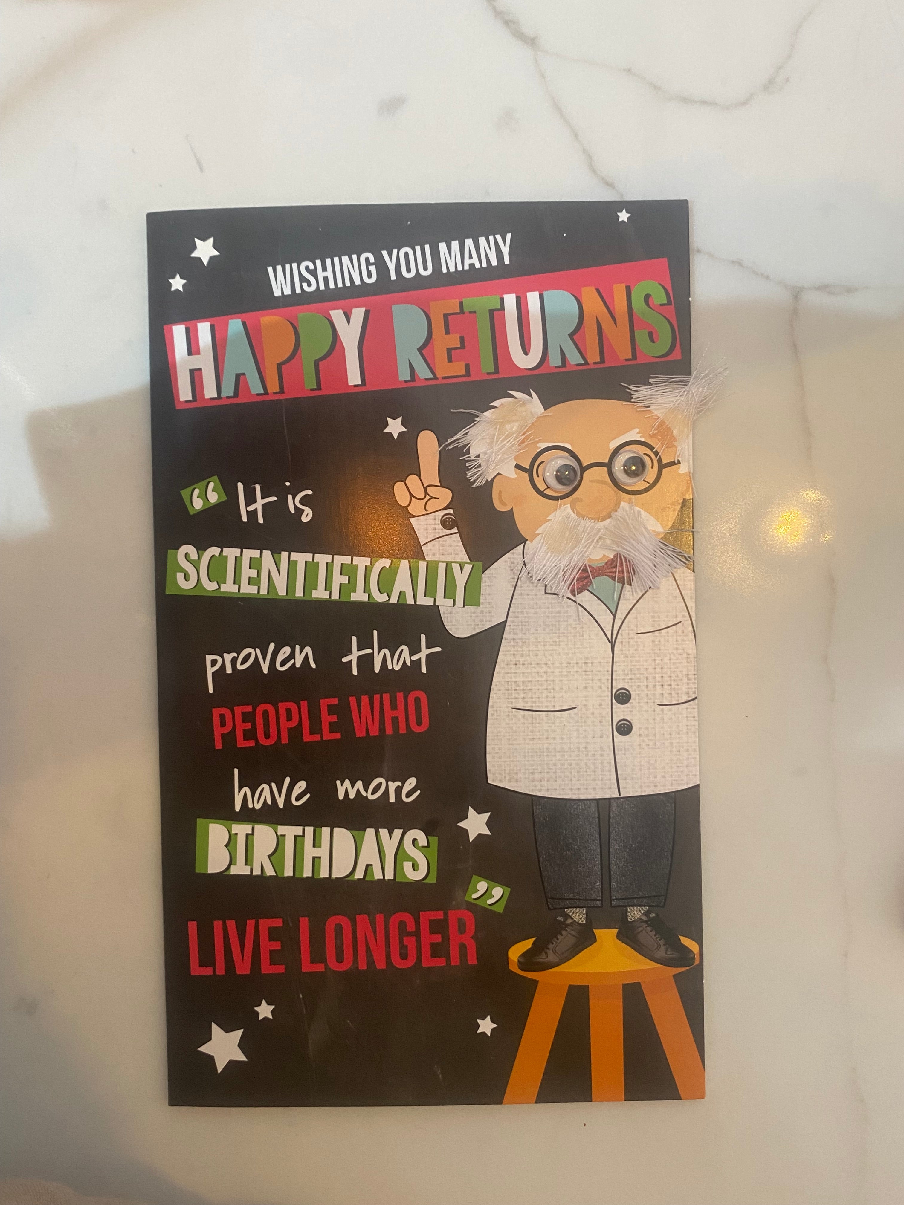 Carte de vœux d'anniversaire scientifique