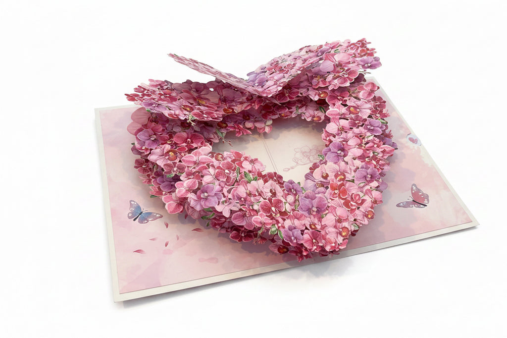 Pop-Up Orchid Blank Greeting Card