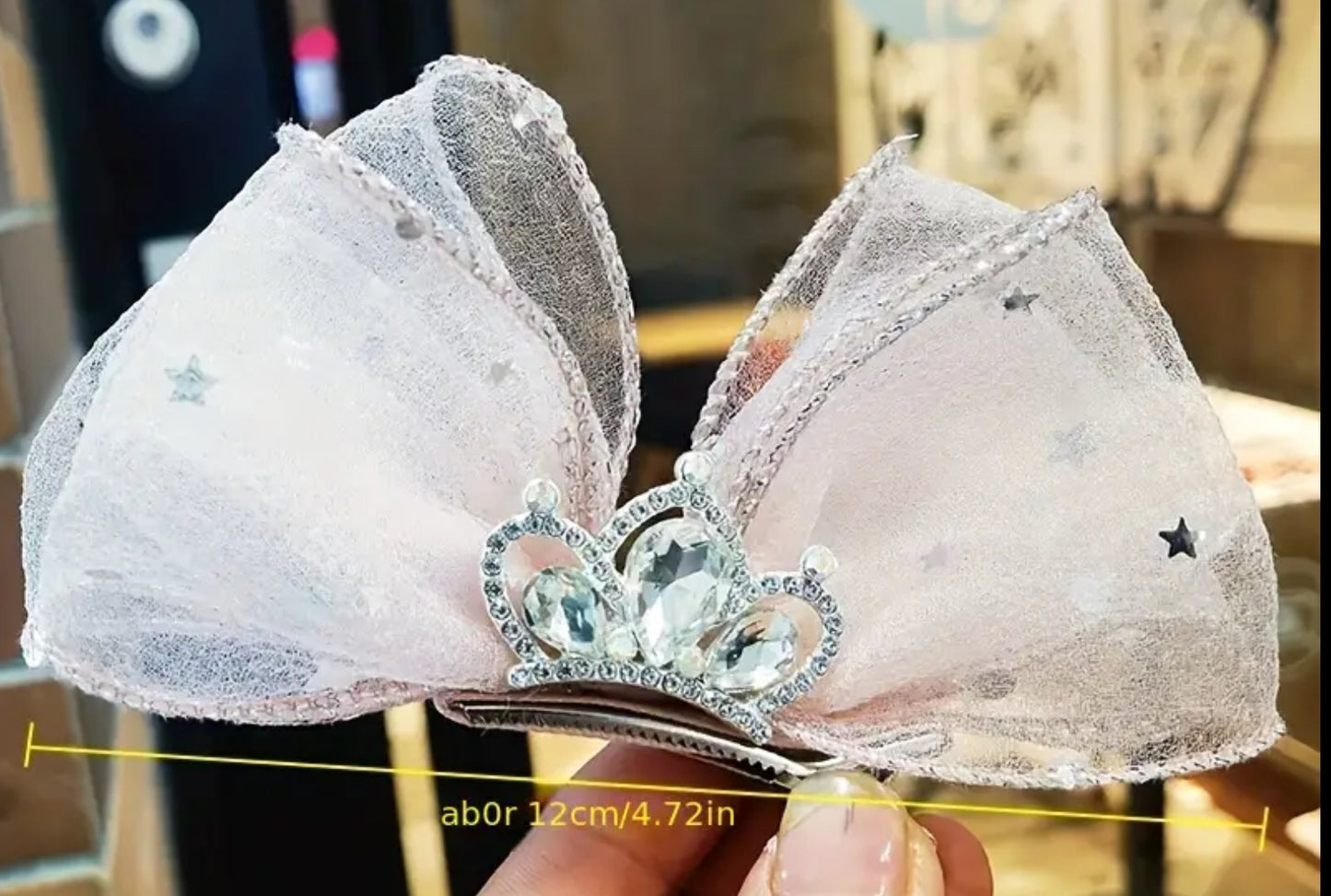 Pink Tiara Bow Hair Clip