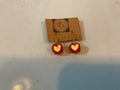 Apple heart sterling silver earrings