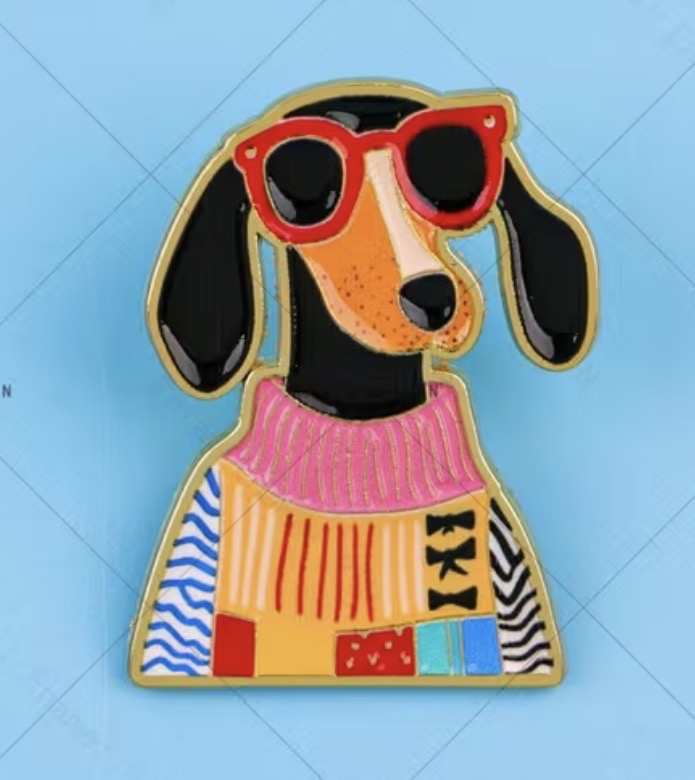 Dachshund with Sunglasses Pin