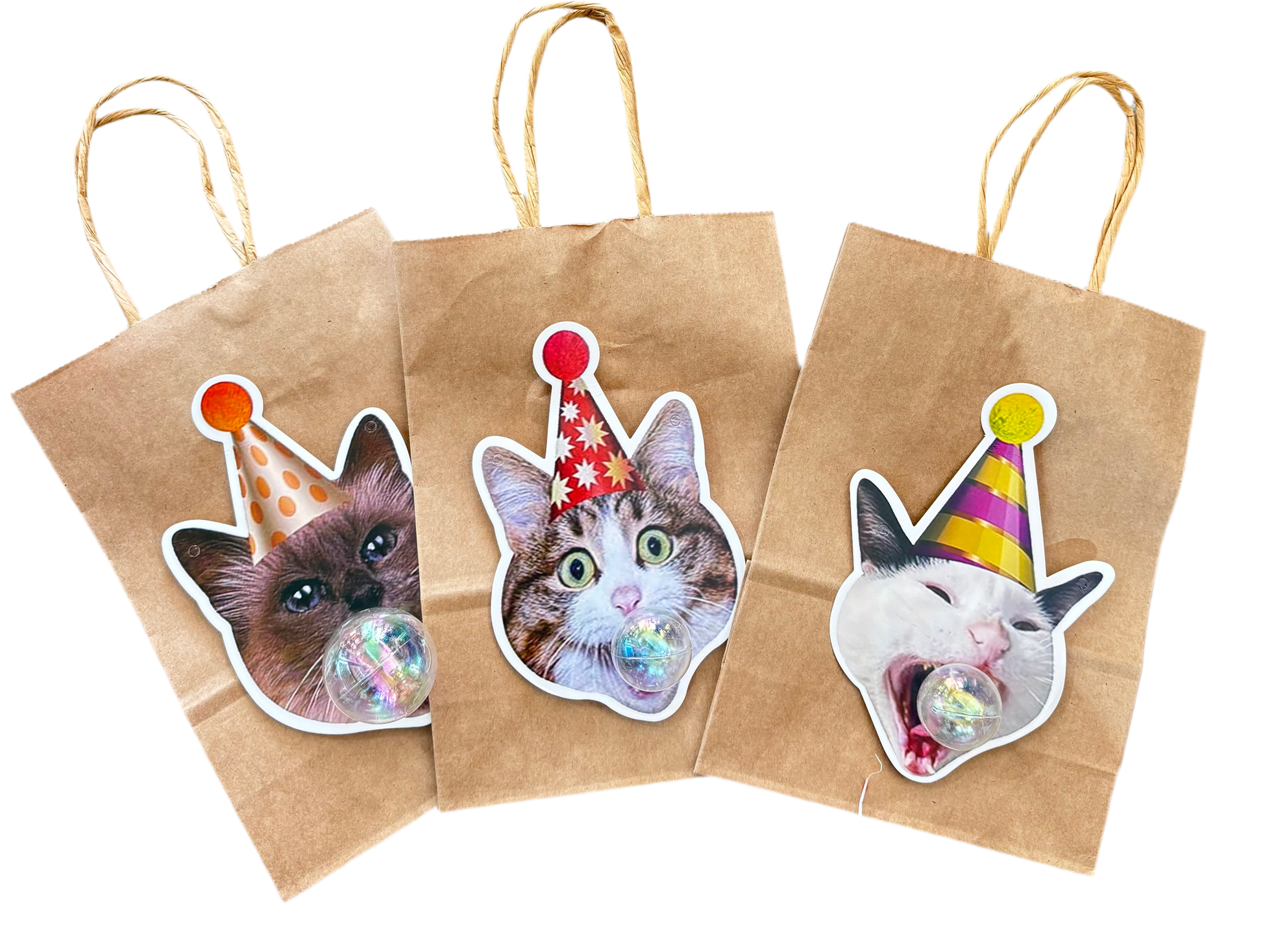 Cat bubble gift bags